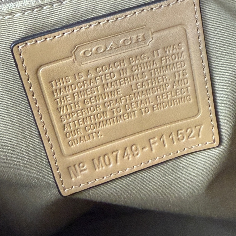 Coach Signature Brown Canvas & Tan Leather Tote Bag | Classic Logo - Picture 4 of 4